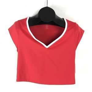 Old Navy Active PowerSoft Ultra Crop Top Women's Large Coral Go-Dry Fitness NWT